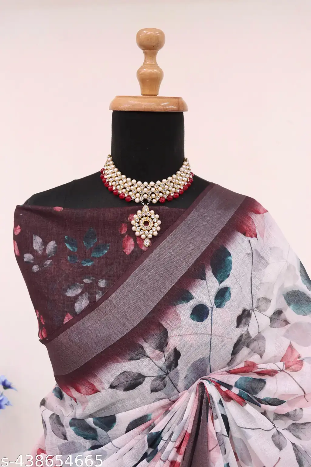 Abstract Multicolor Linen Saree - Image 2