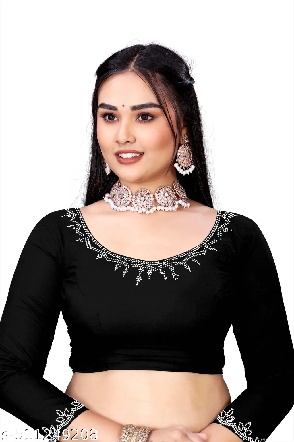 Black Silk Saree: Embellished Work of Art - Image 4