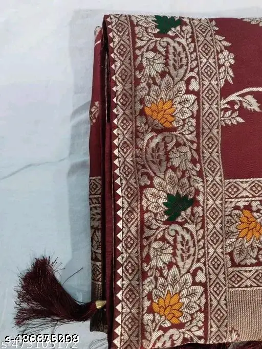 Designer Jacquard Banarasi Silk Saree - Image 3