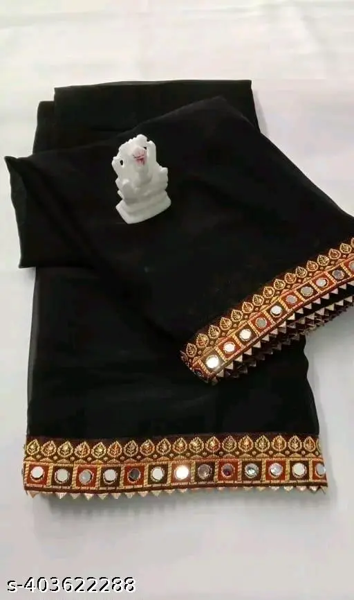 Red Georgette Party Saree with Blouse - Image 3