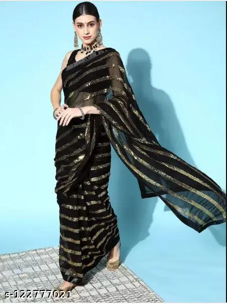 Krisha Fashion: Georgette Saree for Women - Image 2