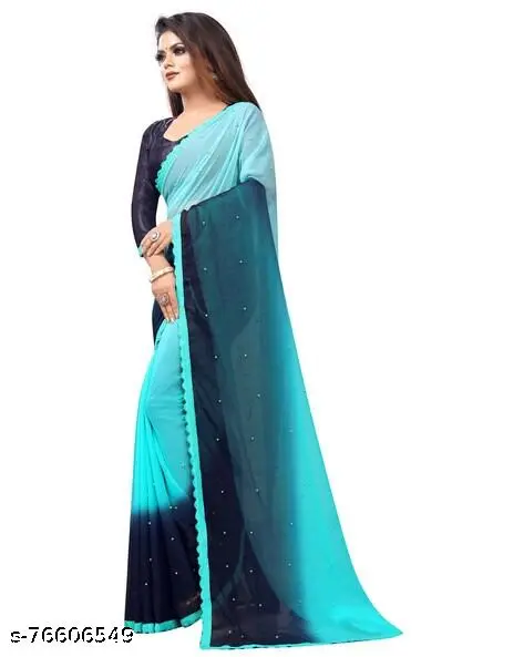Embellished Art Silk Georgette Saree - Image 3