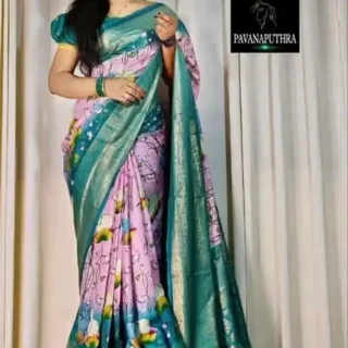Dola Silk Saree: Fancy Foil Print