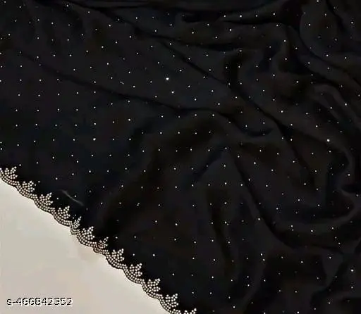 Elegant Satin Silk Saree: Beads & Stone - Image 2