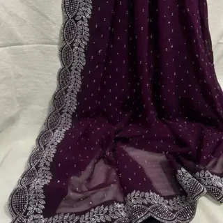 cgujo_1024.webp Silk Satin Saree: Beaded Stone Border