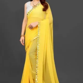 Fancy Georgette Cut Work Saree