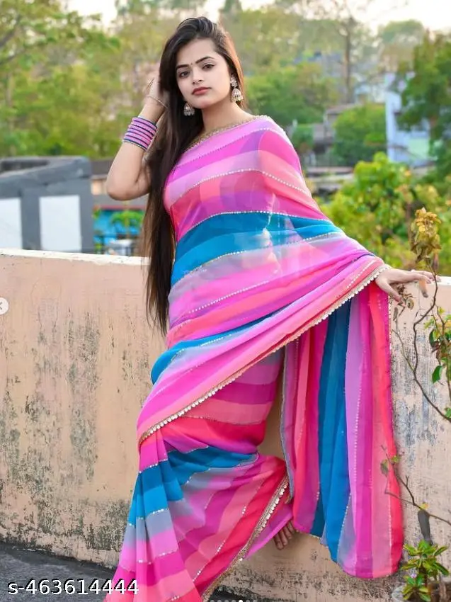 Elegant Georgette Colorblock Saree Blouse Piece - Image 4