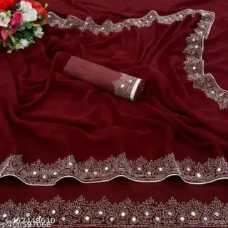 Georgette Siroski Diamond Wedding & Party Saree