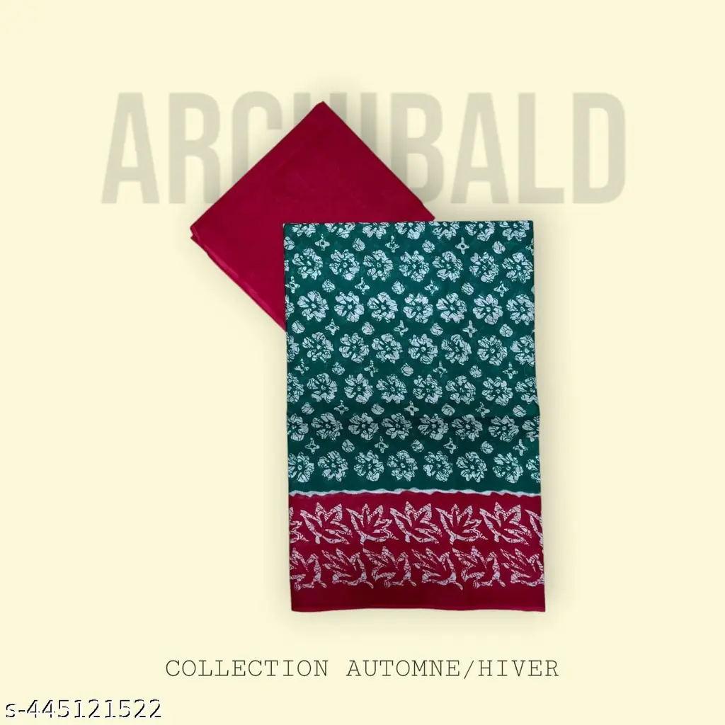 Jaipuri Hand Block Printed Cotton Saree - Image 2