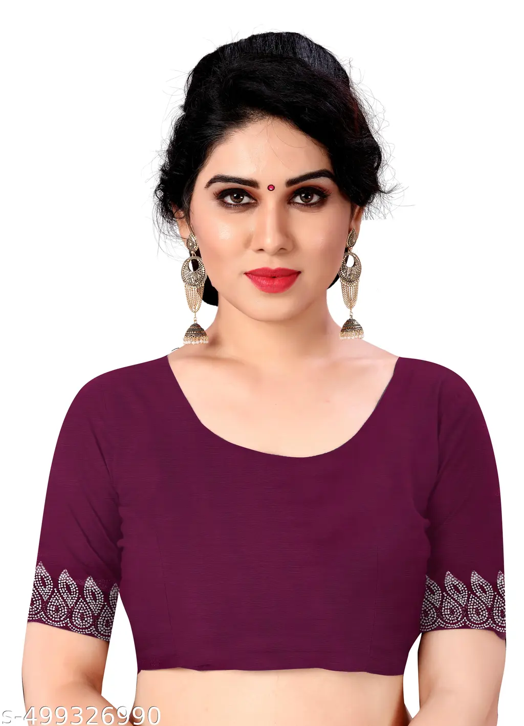 Georgette Saree: Heavy Diamond Work - Image 4