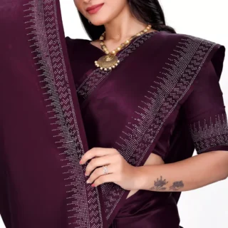 Thakorji Art Wine Dola Silk Saree