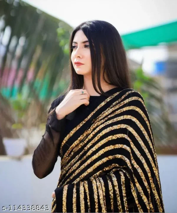 d1vzy_1024.webp Black Sequined Leheriya Georgette Saree Blouse