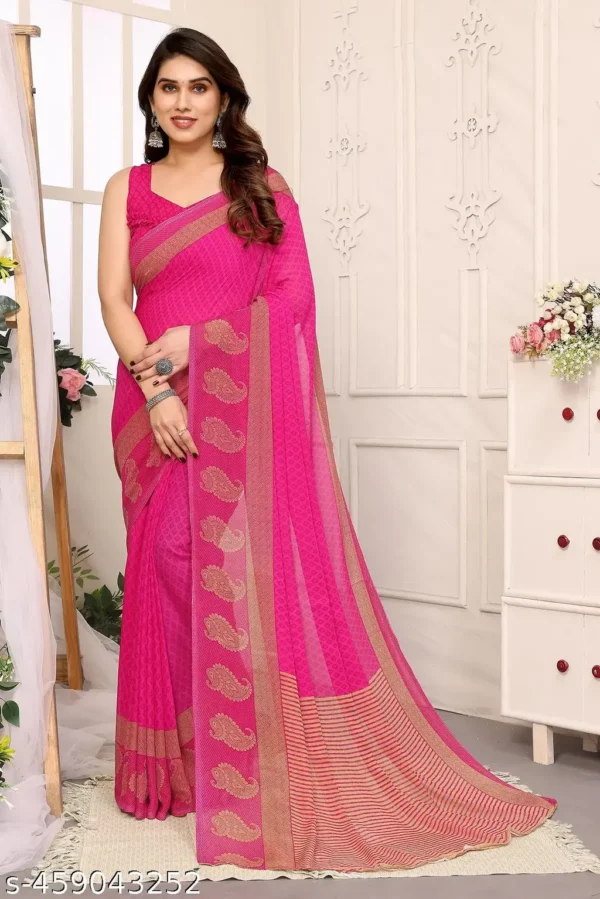 Everyday Elegance: Printed Georgette Saree Set