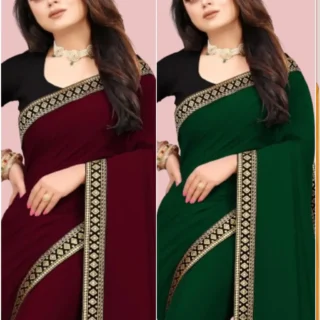 Maharani Lace Saree: Square Border (Pack of 2)
