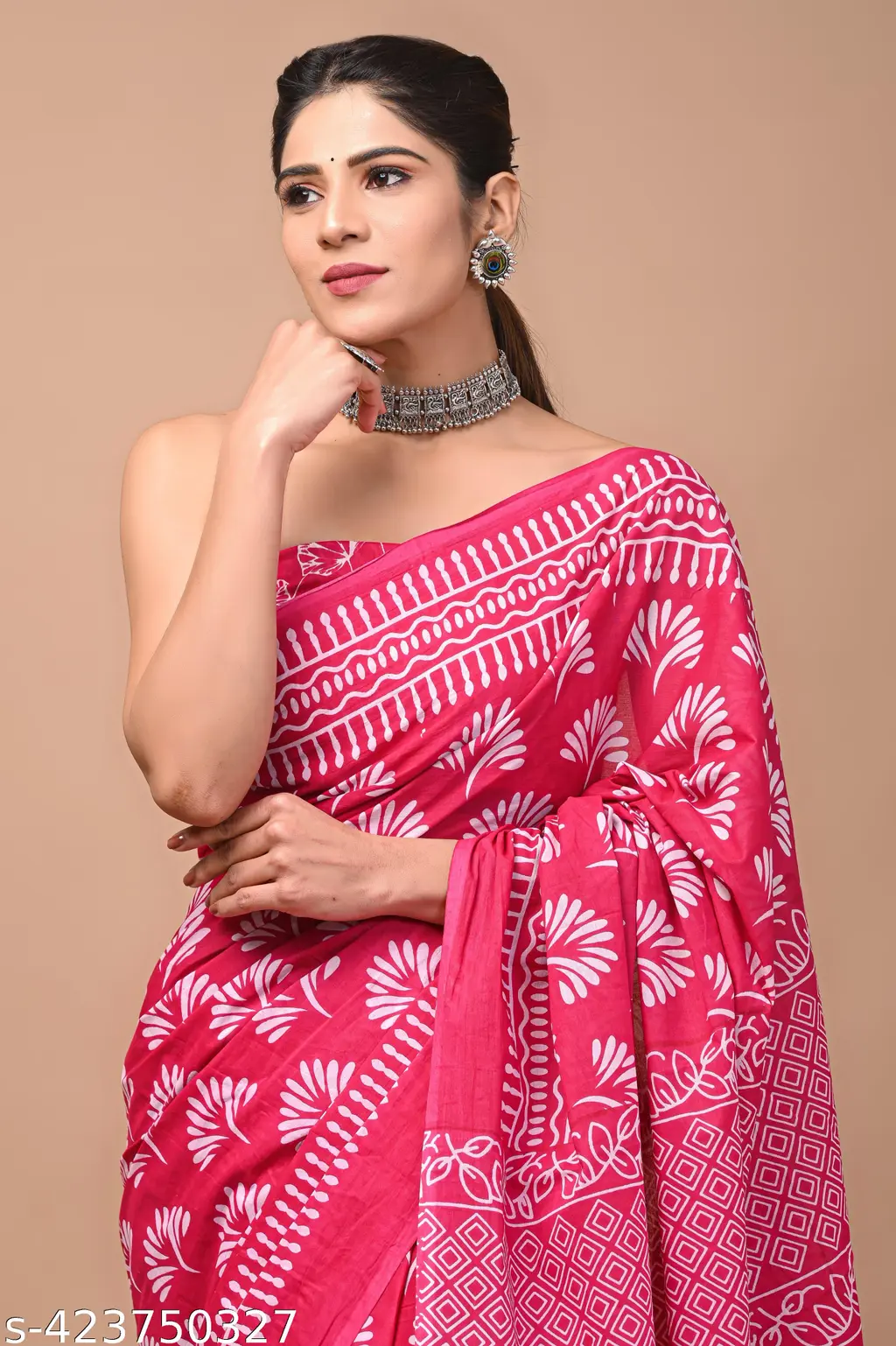 Anaamika: Printed Cotton Mulmul Saree - Image 3