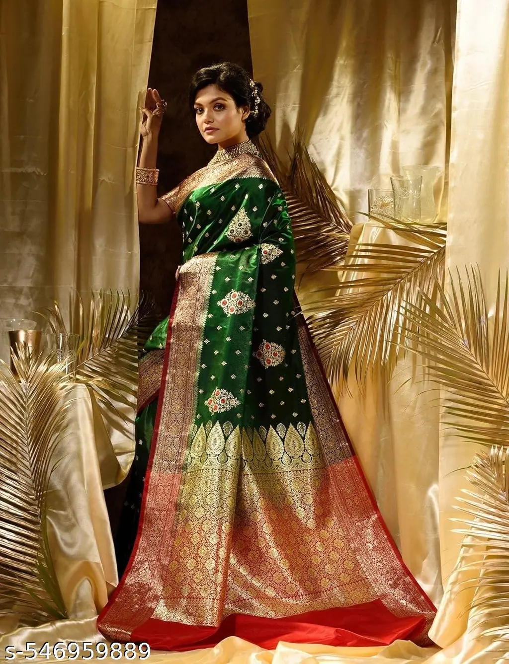 Banarasi Litchi Silk Saree: Woven Elegance - Image 2