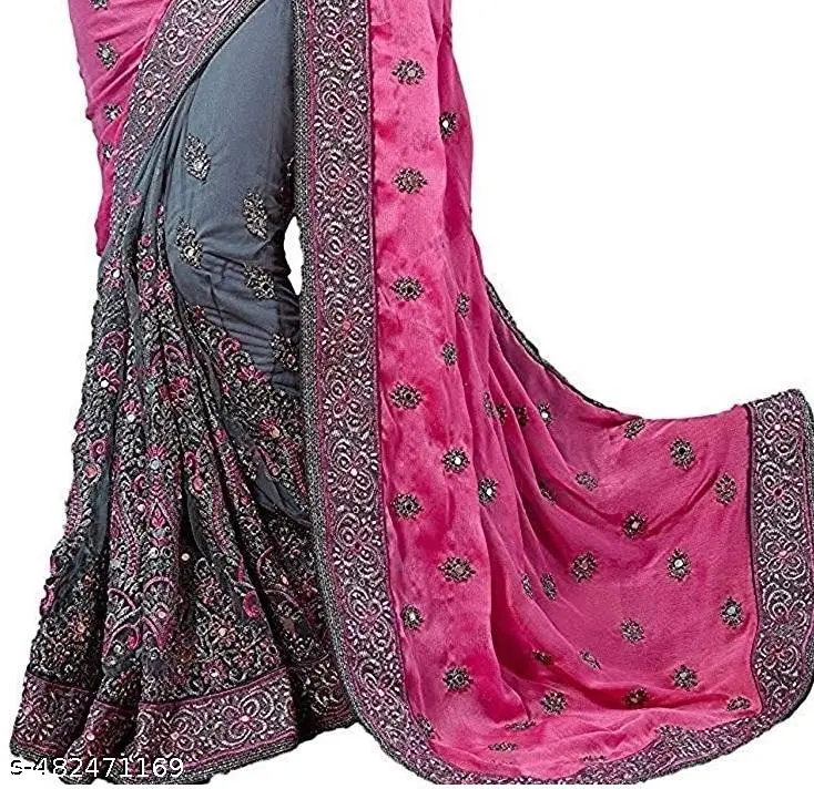 Embroidered Georgette Bollywood Saree Hdify - Image 4