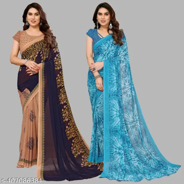 dtpmi_1024.webp Printed Georgette Sarees Combo (Pack of 2)