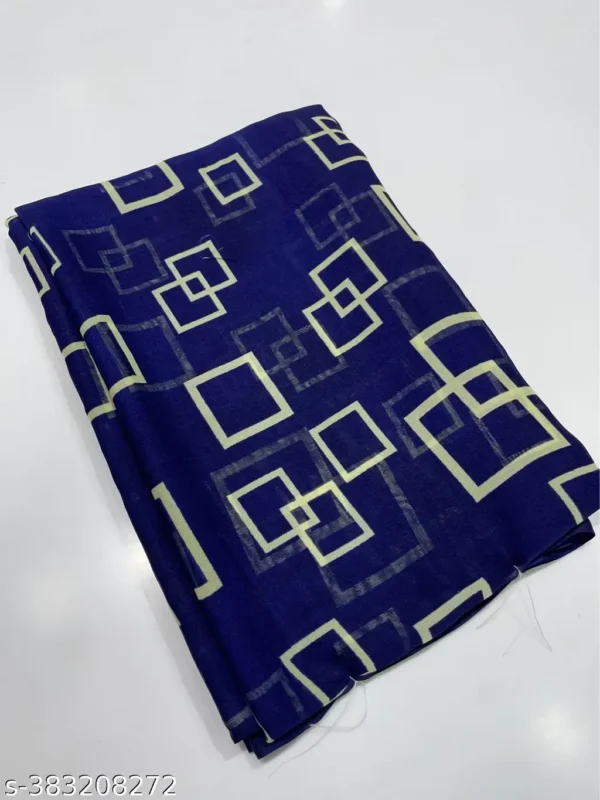 Georgette Geometric Blue Saree Blouse Piece