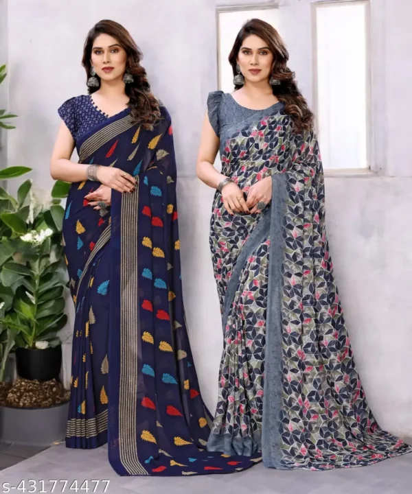dx114_1024.webp Georgette Sarees Combo: Daily Wear TwoPack