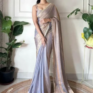 Sparkling Sequin Tissue Saree