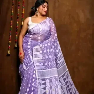 Soft & Delicate Dakhi Jamdani Saree