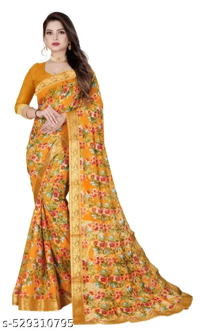 Sunny Blooms Georgette Saree - Image 3