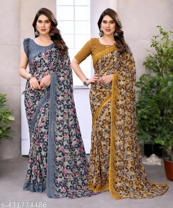 eglyz_1024.webp Daily Wear Georgette Saree Combo (2 Pack)