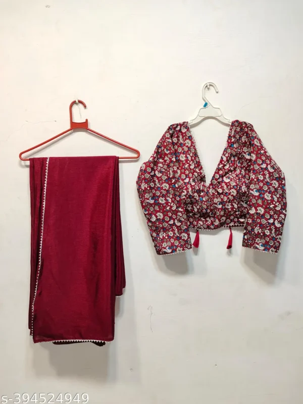 Trendy Lace Saree & Stitched Blouse
