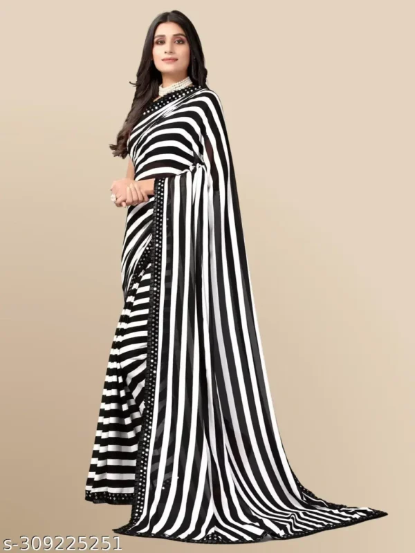 eszba_1024.webp Zebra Print Georgette Saree with Lace
