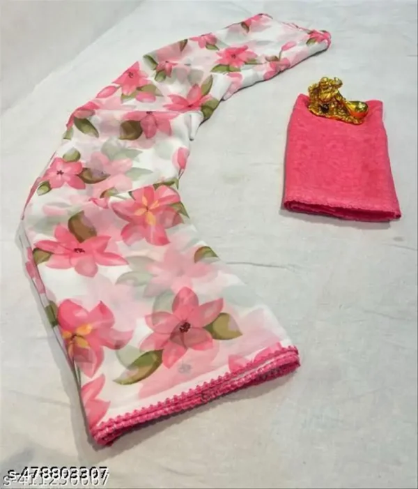 eu24r_1024.webp Red Kalamkari Floral Georgette Saree
