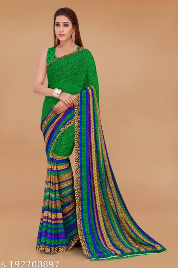 Royalstop Georgette Saree & Unstitched Blouse