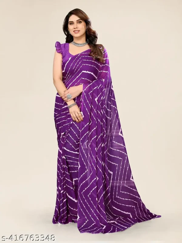 Elegant Georgette Saree, Unstitched Blouse Piece