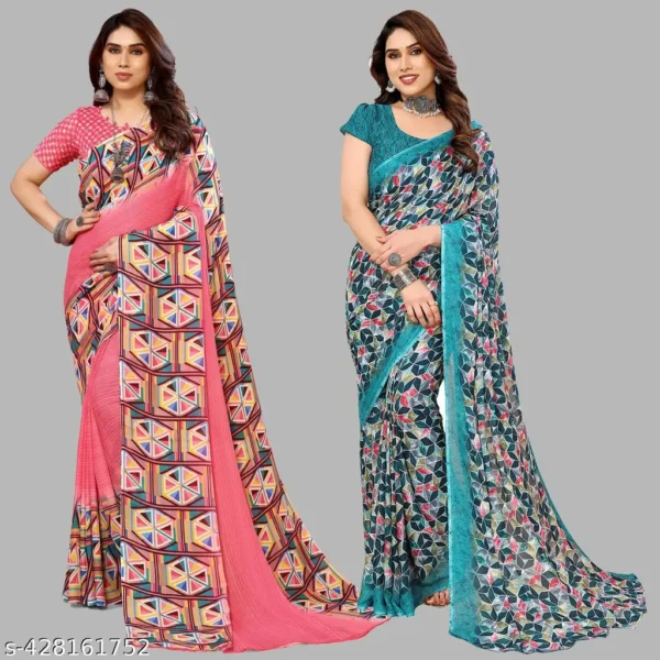fhtni_1024.webp Radhya Daily Wear Georgette Saree (Pack of 2)