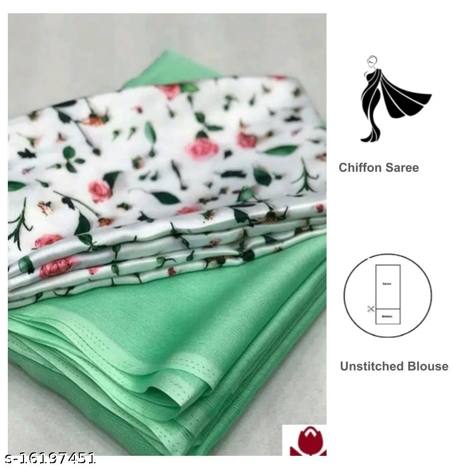 Chiffon Green Saree Blouse Misva - Image 2