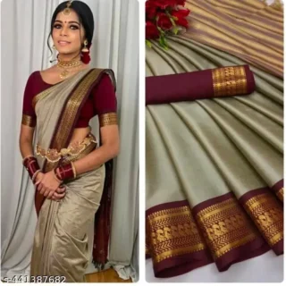 Grey Chiku Jacquard Saree