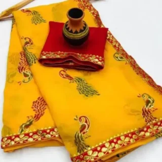 Golden Assam Silk Lace Blouse