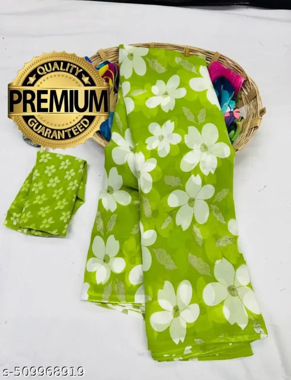 Printed Georgette Saree Blouse for Women