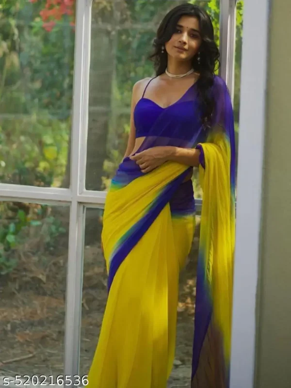 fxgoo_1024.webp Elegant Georgette Saree with Blouse Piece