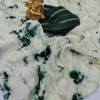Dreamy Green Shibori Saree