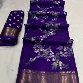 Purple Crochet Saree: Elegant Drape