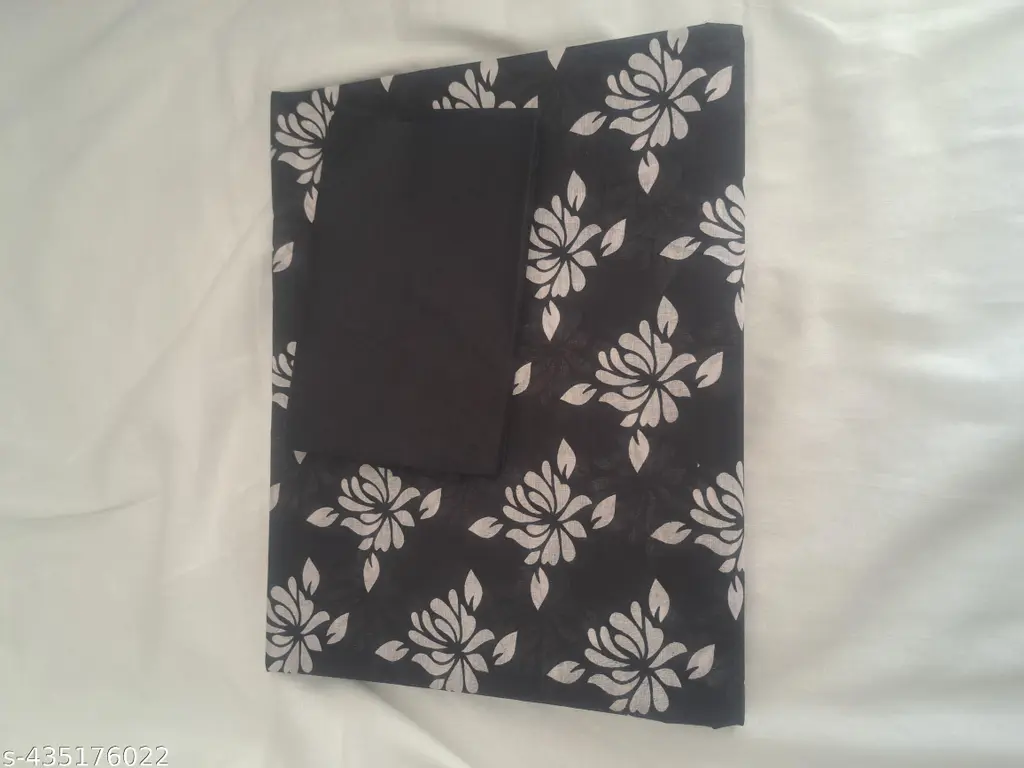 Radha Rani Black Cotton Handloom Saree - Image 4