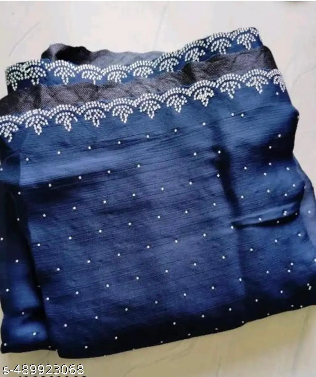 Swarovski Diamond Party Wear Saree - Image 3