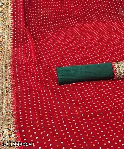 Bandhani Embroidery Bollywood Designer Saree - Image 2