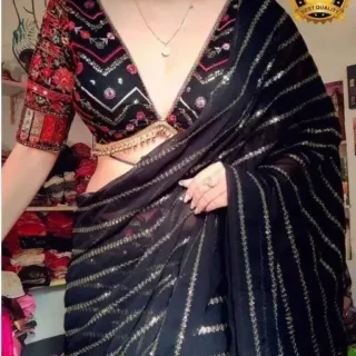 Bollywood Georgette Saree: Embroidered Elegance