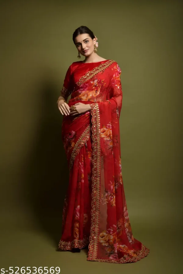 hhmoc_1024.webp Floral Georgette Saree: Embroidered, Cutwork Lace