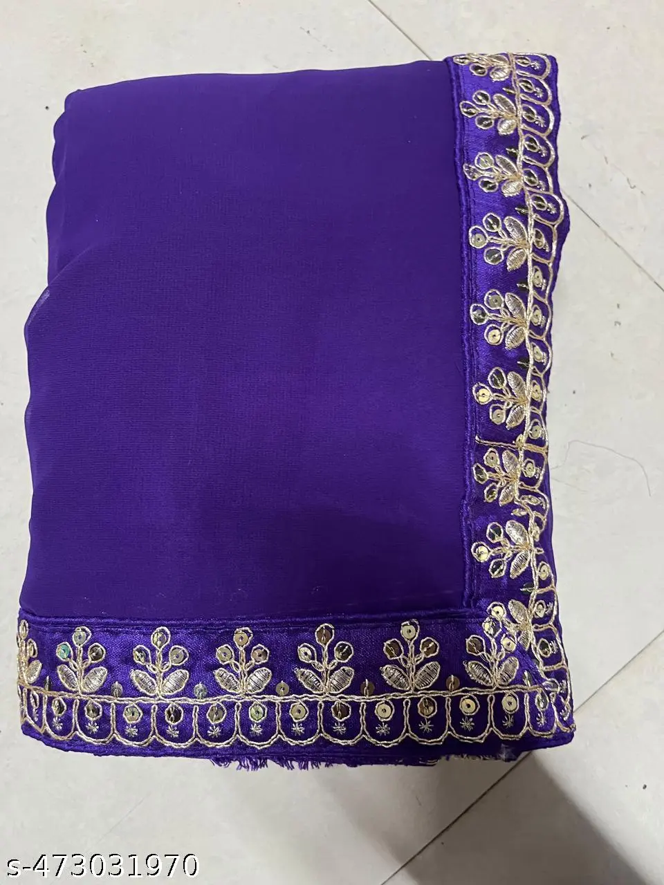 Elegant Purple Embroidered Georgette Blouse - Image 2