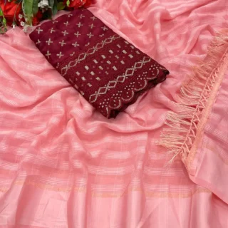 Kanepo Chiffon Checkered Saree  Vaf D.1