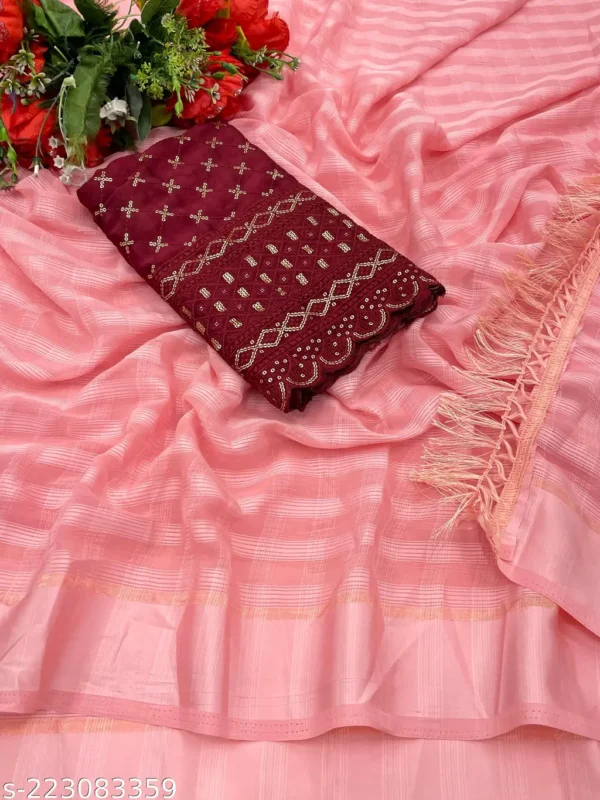 hwy7f_1024.webp Kanepo Chiffon Checkered Saree Vaf D.1