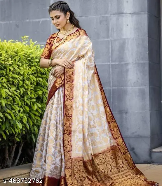 Kresva Balaton Silk Banarasi Saree - Image 2